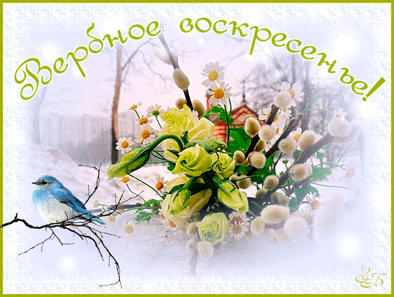 Открытки гиф, мерцающие с  вербным , на вербное воскресенье  Открытка картинка гиф открытки картинки гиф, мерцающие на вербное ,с вербным воскресеньем ,открытка картинка анимационная вербное воскресенье скачать бесплатно 