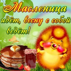 Открытки масленица Открытки картинки  праздник масленица народно хрестианский,ёжик