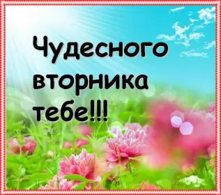 Вторник Открытка с пожеланием чудесного вторника тебе