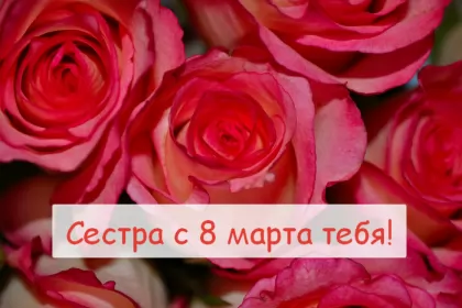Открытки с 8 марта сестре Открытка с поздравлениями сестре на 8 марта,с 8 марта сестра